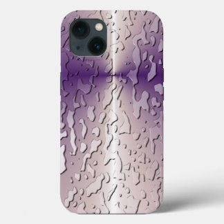 Waterdruppels op Violet Glass iPhone 13 Hoesje