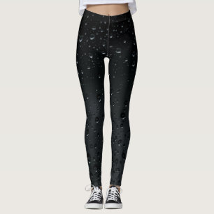 waterdruppels op zwart raam leggings