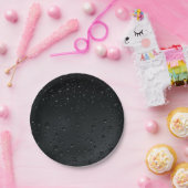 waterdruppels op zwart raam papieren bordje (Feest)