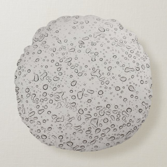 Waterdruppels Rond Kussen (Voorkant)
