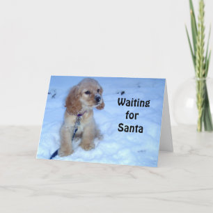 WATEREN OP SANTA-SNOWBOUND COCKER SPANIEL PUPPY FEESTDAGEN KAART