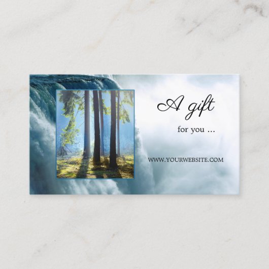 Waterfall Beauty Spa Foto Gift Certificate Kaart Kortingskaartje (Voorkant)