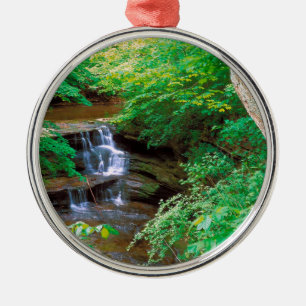 Waterfall in Starved Rock State Park Illinois Metalen Ornament