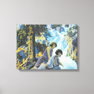 Waterfall - Maxfield Parrish Canvas Afdruk