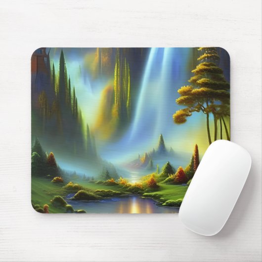 Waterfall Mountain Valley Muismat (Met muis)