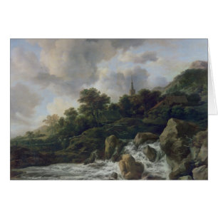 Waterfall Near a Village, c.1665-70