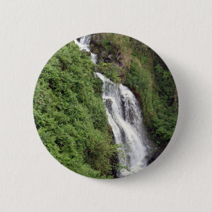 Waterfall Near Hilo, Hawaii Ronde Button 5,7 Cm