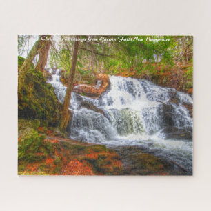 Waterfall New Hampshire. Kerstgroeten Legpuzzel