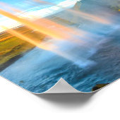 Waterfall Over Rocks Natuur Fotografie vreedzaam Poster (Hoek)