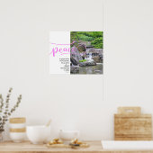 Waterfall Photo Psalm 4:8 Peace Poster (Keuken)