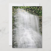 Waterfall Rustic Forest String Lights Wedding Kaart (Achterkant)
