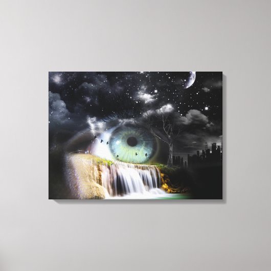 Waterfall Surrealisme Canvas Afdruk (Voorkant)