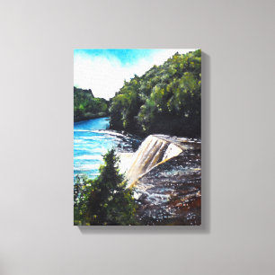 Waterfall Tahquamenon Herfsten, Michigan Canvas Afdruk