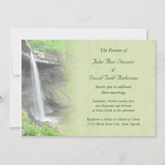 Waterfall Wedding Kaart (Voorkant)