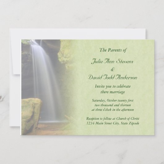 Waterfall Wedding Kaart (Voorkant)