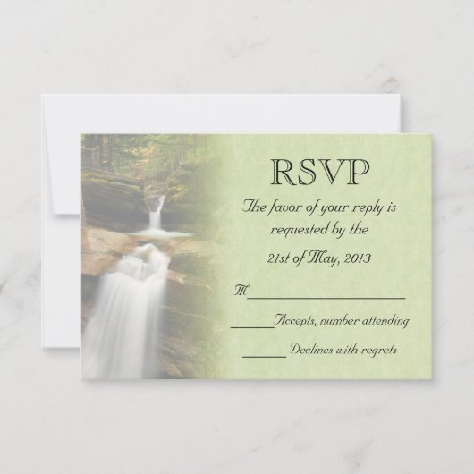 Waterfall Wedding RSVP Kaartje (Voorkant)