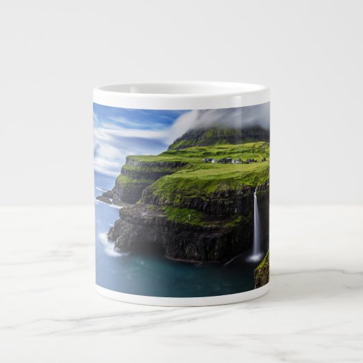 Waterfalls | Faroe Islands, Denmark Extra Grote Beker (Voorkant)
