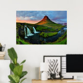 Waterfalls | Kirkjufell, Iceland Poster (Thuiskantoor)