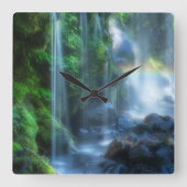 Waterfalls | Shinmata Ravine, Japan Vierkante Klok (Voorkant)