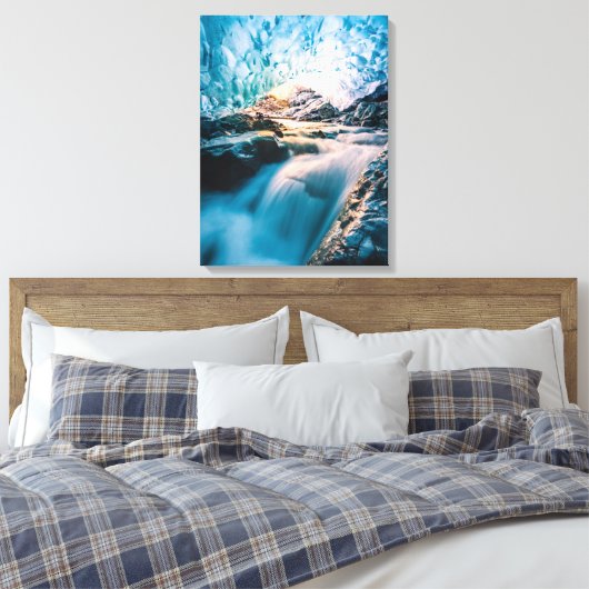 Waterfalls | Vatnajokull Glacier, Eastern Iceland Canvas Afdruk (Insitu (Slaapkamer))
