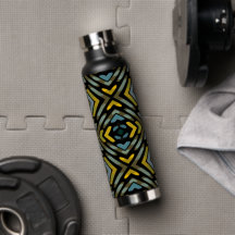 Waterfles Blauw Goud Zwart Bandenprofiel 