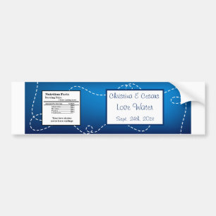 Waterfles Etiket Papier Vlak Vliegende Blauwe Luss Bumpersticker