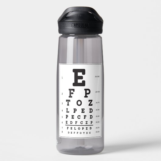 Waterfles Eye Chart (Achterkant)