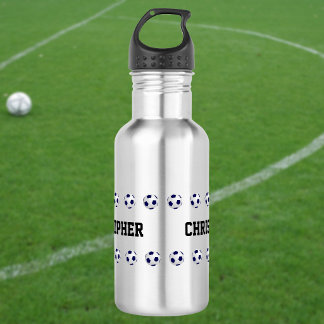Waterfles, gepersonaliseerd, voetbal, staal waterfles