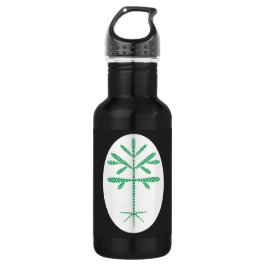 Waterfles in zwart met een groene dop waterfles 