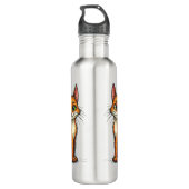 Waterfles met kattenontwerp en slogan voor papa waterfles  (Achterkant)