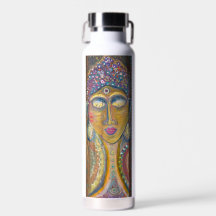 Waterfles met originele kunst van de Vrouwelijke B