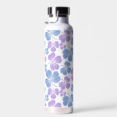 Waterfles met roze en blauwe bladeren (Rechts)