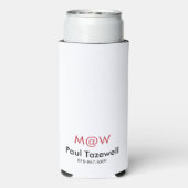 Waterfles met zwarte cursieve naam, telefoon, jaar (Seltzer Achterkant)