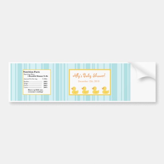 Waterfles Rubber Ducky Bubbles Bumpersticker (Voorkant)