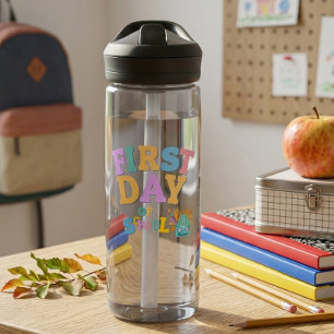 Waterfles voor de eerste schooldag met naam