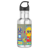 Waterfles voor jonge jongen met robots waterfles  (Voorkant)