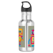 Waterfles voor jonge jongen met robots waterfles  (Achterkant)