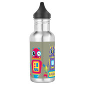 Waterfles voor jonge jongen met robots waterfles  (Links)
