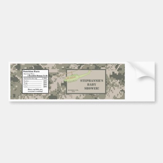 Waterflesetiket ACU camouflage digitale camo Bumpersticker (Voorkant)
