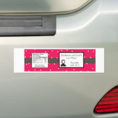 Waterflesetiket Hete Roze/Zwarte Giraffe Liefde Bumpersticker (Op auto)