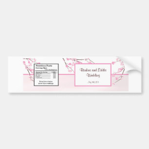 Waterflesetiket roze kersenbloesem bumpersticker