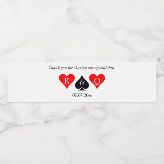 Waterflesetiketten voor Las Vegas casino bruiloft Waterfles Etiket (Enkel label)