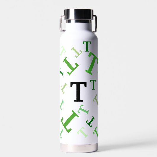Waterflesje - Jumble Letters in Green Waterfles (Voorkant)