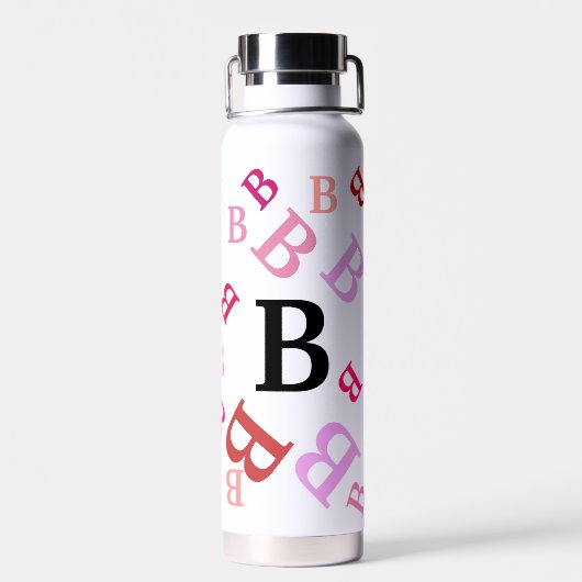 Waterflesje - Jumbride letters in Reds Waterfles (Achterkant)