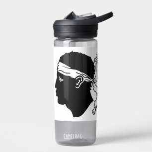 Waterflesje met vlag van Corsica, Frankrijk Waterfles