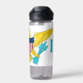 Waterflesje met vlag van de Maagdeneilanden, VS Waterfles (Achterkant)