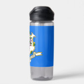 Waterflesje met vlag van de staat Connecticut, VS Waterfles (Achterkant)