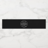 Waterfleslabels | Zwarte logo-wikkels voor bedrijv Waterfles Etiket (Enkel label)