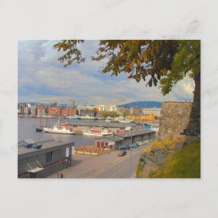Waterfront en marina briefkaart