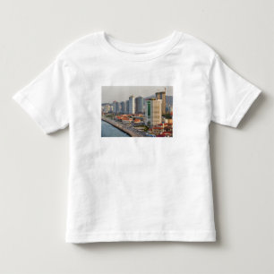 Waterfront met de stad Yantai skyline, Shandong Kinder Shirts